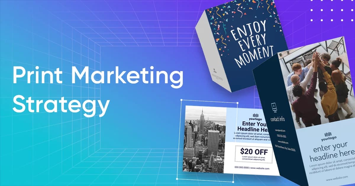 Print marketing strategy, focusing on using print materials like brochures, flyers, and posters to enhance brand visibility, engage customers, and drive sales.